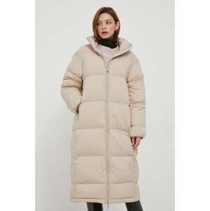 Pernata jakna Calvin Klein za žene, boja: bež, za zimu, oversize