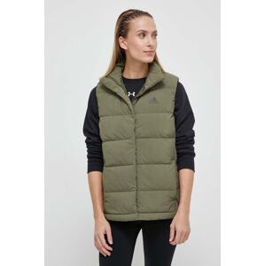 Pernati prsluk adidas za žene, boja: zelena, zimu HY3938