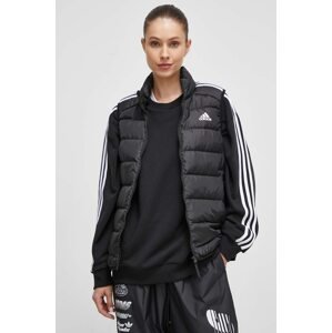 Pernati prsluk adidas za žene, boja: crna, za prijelazno razdoblje