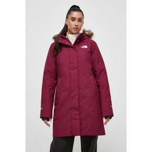 Pernata jakna The North Face za žene, boja: bordo, za zimu