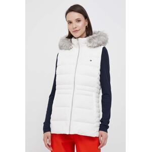 Pernati prsluk Tommy Hilfiger za žene, boja: bež, za zimu