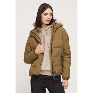 Jakna Superdry za žene, boja: zelena, za prijelazno razdoblje