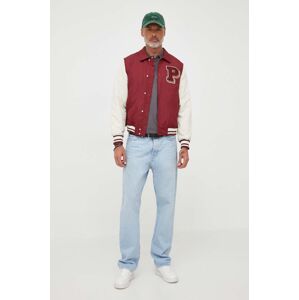 Jakna Pepe Jeans BARNOLD za muškarce, boja: bordo, za prijelazno razdoblje