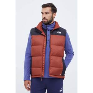 Pernati prsluk The North Face za muškarce, boja: smeđa, za zimu