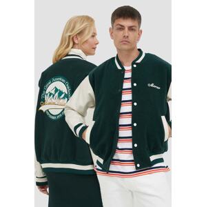 Vunena bomber jakna The Mercer Brand boja: zelena, za prijelazno razdoblje