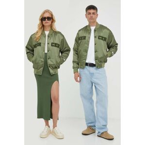Bomber jakna The Mercer Brand boja: zelena, za prijelazno razdoblje, oversize