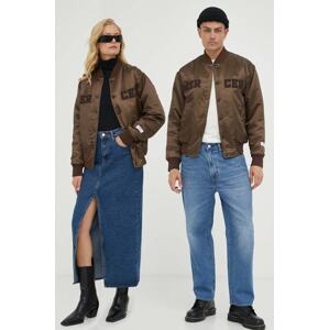 Bomber jakna The Mercer Brand boja: smeđa, za prijelazno razdoblje, oversize