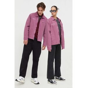 Traper jakna Guess Originals boja: ljubičasta, za prijelazno razdoblje