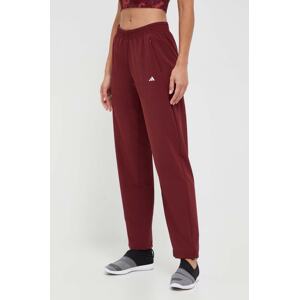 Hlače za trening adidas boja: bordo, bez uzorka
