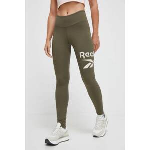 Tajice Reebok za žene, boja: zelena, s tiskom