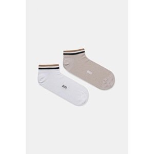 Čarape BOSS 2-pack za muškarce, boja: bež