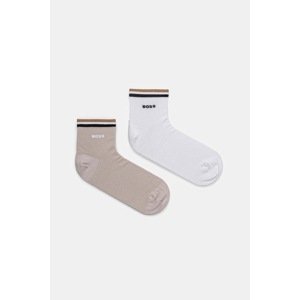 Čarape BOSS 2-pack za muškarce, boja: bež