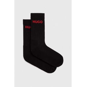 Čarape HUGO 6-pack za muškarce, boja: crna