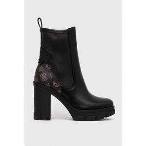 Gležnjače Guess XENO za žene, boja: crna, s debelom potpeticom, FL7XNO FAL10