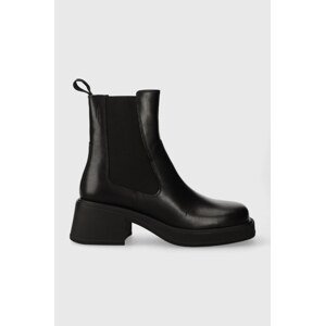 Kožne gležnjače Vagabond Shoemakers DORAH za žene, boja: crna, s debelom potpeticom, 5642.001.20