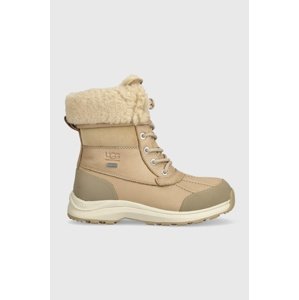 Kožne cipele UGG Adirondack Boot III za žene, boja: bež, ravni potplat, s toplom podstavom, 1095141