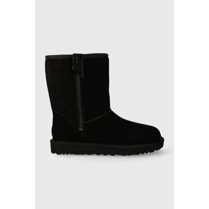 Čizme za snijeg od brušene kože UGG Classic Short Bailey Zip boja: crna, 1144043