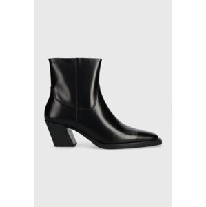 Kožne gležnjače Vagabond Shoemakers ALINA za žene, boja: crna, s debelom potpeticom, 5621.001.20
