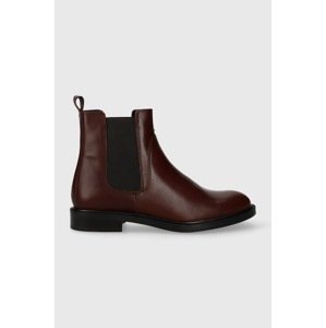 Kožne gležnjače Vagabond Shoemakers AMINA za žene, boja: crvena, ravni potplat, 5603.001.27