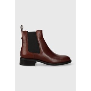 Kožne gležnjače Vagabond Shoemakers SHEILA za žene, boja: crvena, ravni potplat, 5635.201.27