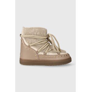 Kožne čizme za snijeg Inuikii Curly Rock Wedge boja: bež, 75103-076