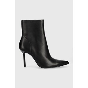Kožne gležnjače Steve Madden Iyanna za žene, boja: crna, s tankom petom, SM11002278