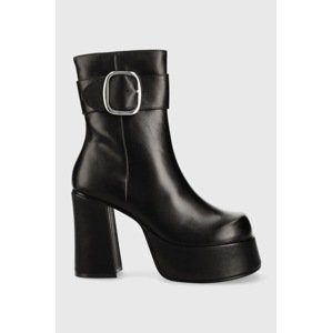 Kožne gležnjače Steve Madden Siren za žene, boja: crna, s debelom potpeticom, SM11002628
