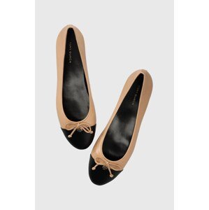 Kožne balerinke Tory Burch CAP-TOE BALLET boja: bež, 154513-200