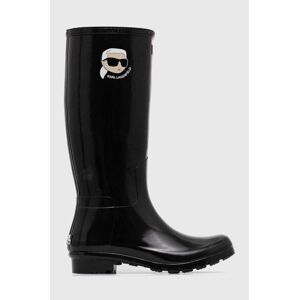 Gumene čizme Karl Lagerfeld KALOSH NFT za žene, boja: crna, KL47090N
