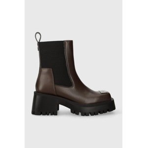 Gležnjače Steve Madden Sharpen za žene, boja: smeđa, s platformom, SM19000045