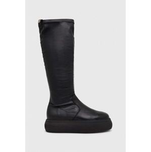 Čizme Steve Madden Heavenly za žene, boja: crna, s platformom, sa srednje toplom podstavom, SM11002725