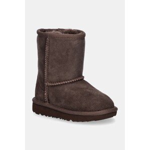 Dječje cipele za snijeg od brušene kože UGG T CLASSIC II boja: smeđa
