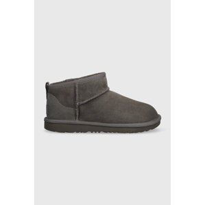 Dječje cipele za snijeg od brušene kože UGG KIDS CLASSIC ULTRA MINI boja: siva