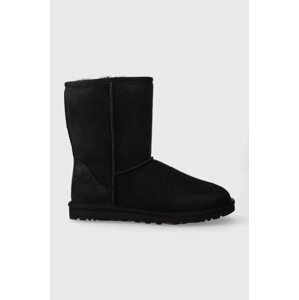 Cipele za snijeg od brušene kože UGG Classic Short boja: crna, 5800