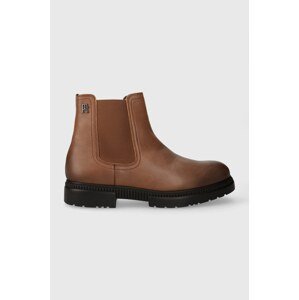 Kožne cipele Tommy Hilfiger COMFORT CLEATED THERMO LTH CHEL za muškarce, boja: smeđa, FM0FM04650