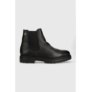 Kožne cipele Tommy Hilfiger COMFORT CLEATED THERMO LTH CHEL za muškarce, boja: crna, FM0FM04650