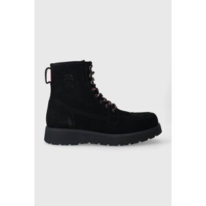 Cipele od brušene kože Tommy Hilfiger TH AMERICAN SUEDE BOOT za muškarce, boja: tamno plava, FM0FM04667