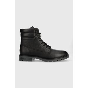 Kožne cipele Tommy Hilfiger WARM PADDED LTH BOOT za muškarce, boja: crna, FM0FM04802