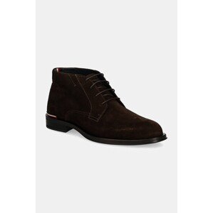 Cipele od brušene kože Tommy Hilfiger CORE RWB HILFIGER SUEDE L BOOT za muškarce, boja: smeđa, FM0FM04805