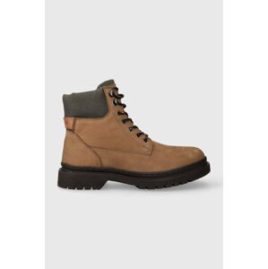 Čizme od brušene kože Pepe Jeans HARRY BOOT za muškarce, boja: smeđa, PMS50236