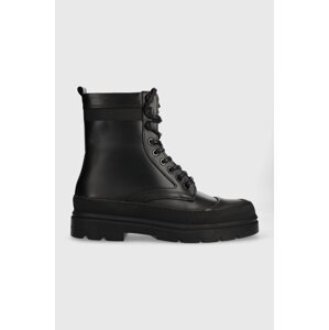 Kožne cipele Calvin Klein LACE UP BOOT HIGH za muškarce, boja: crna, HM0HM01213