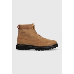 Kožne cipele Calvin Klein Jeans EVA MID LACEUP BOOT SUEDE za muškarce, boja: smeđa, YM0YM00802