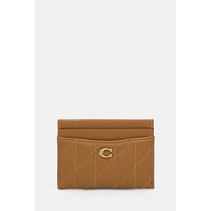 Kožni etui za kartice Coach Essential Card Case boja: bež