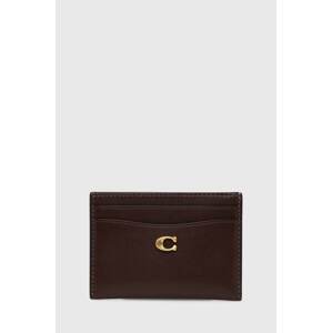 Kožni etui za kartice Coach Essential Card Case boja: smeđa