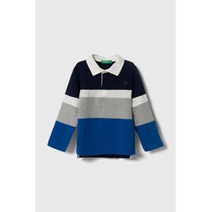 Dječja pamučna majica dugih rukava United Colors of Benetton boja: siva, s uzorkom