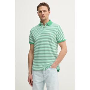 Polo majica Tommy Hilfiger boja: zelena, s uzorkom, MW0MW17770