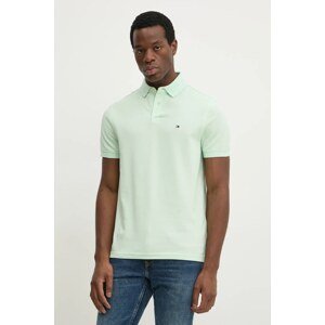 Polo majica Tommy Hilfiger boja: zelena, s uzorkom, MW0MW17770