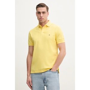 Polo majica Tommy Hilfiger za muškarce, boja: žuta, s uzorkom, MW0MW17770