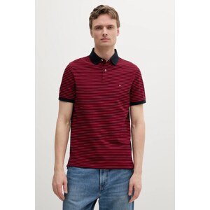 Polo majica Tommy Hilfiger za muškarce, boja: bordo, s uzorkom, MW0MW17770