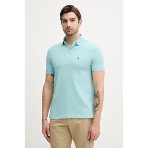 Polo majica Tommy Hilfiger za muškarce, boja: tirkizna, s uzorkom, MW0MW17770